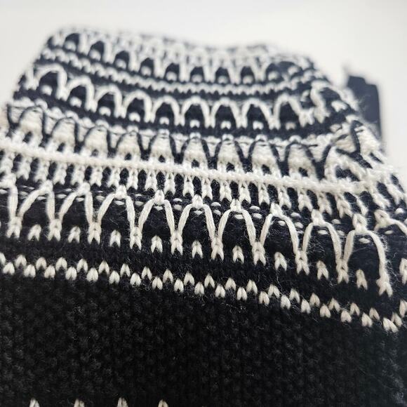 Vince Textured-Stitch Long-Sleeve Sweater Tunic Black/Off White XS - Picture 5 of 7